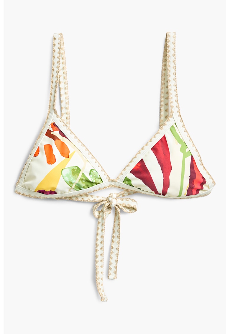 Oferte la Sutien cu cupe triunghiulare si model - Rosu/Alb/Verde