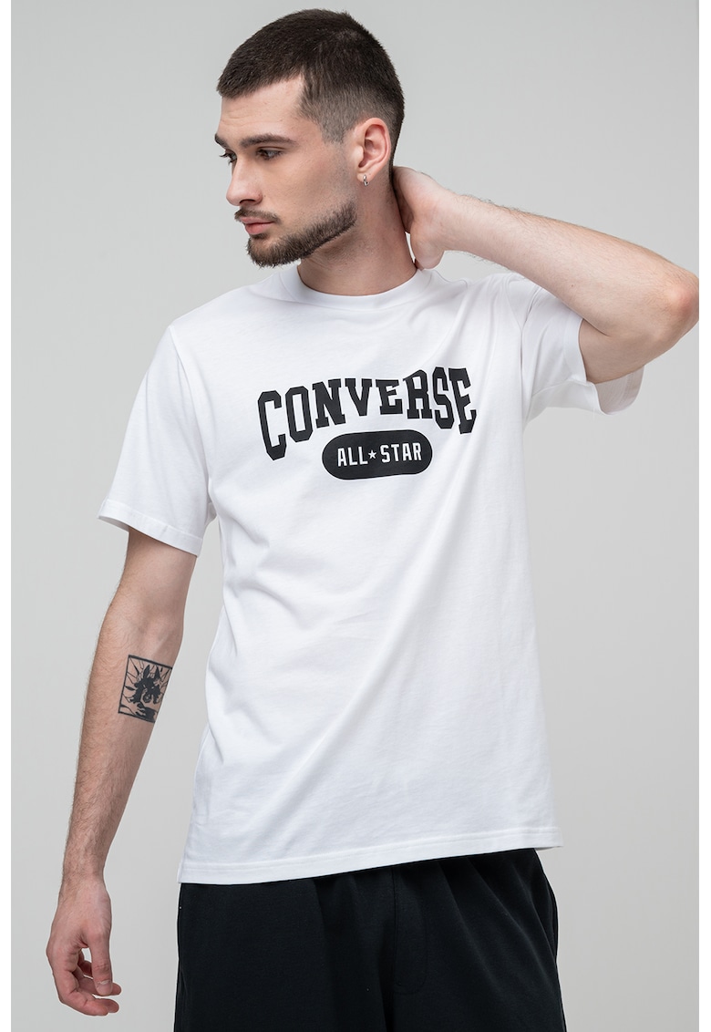 Oferte la Tricou cu imprimeu pe piept Retro - Alb