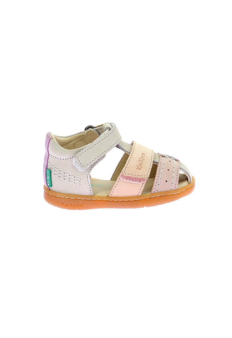 Oferte la Sandale de piele cu velcro - Roz deschis/Crem