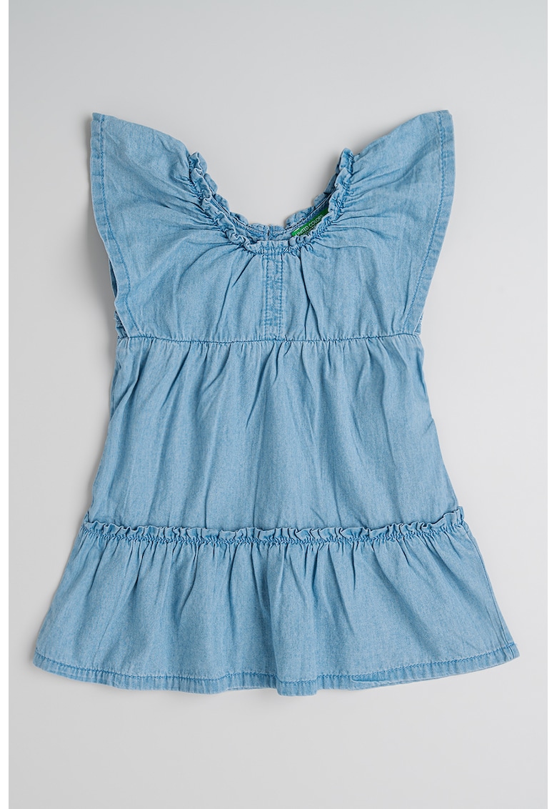 Oferte la Rochie stratificata din material chambray - Albastru prafuit