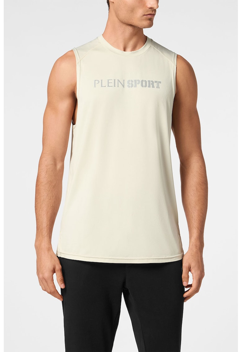 Oferte la Tricou fara maneci cu logo - Crem