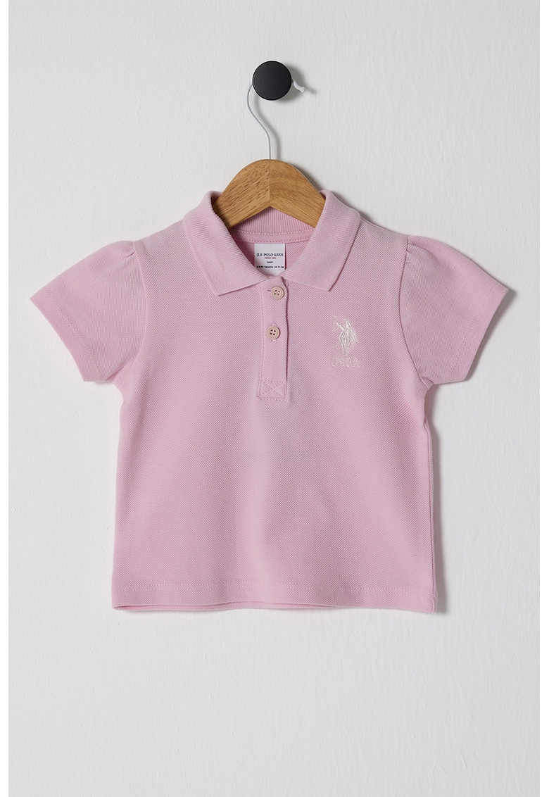 Oferte la Tricou polo de bumbac pique - Roz prafuit