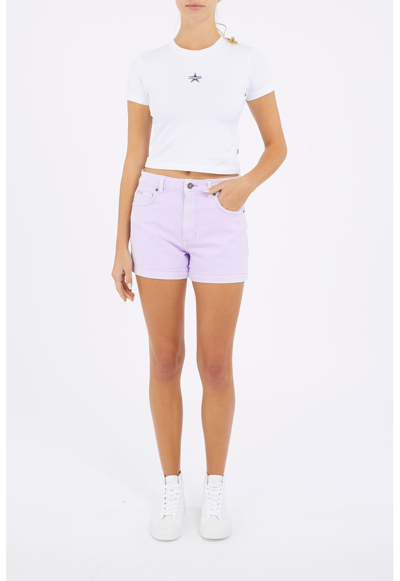 Oferte la Blugi scurti mom fit - Lila