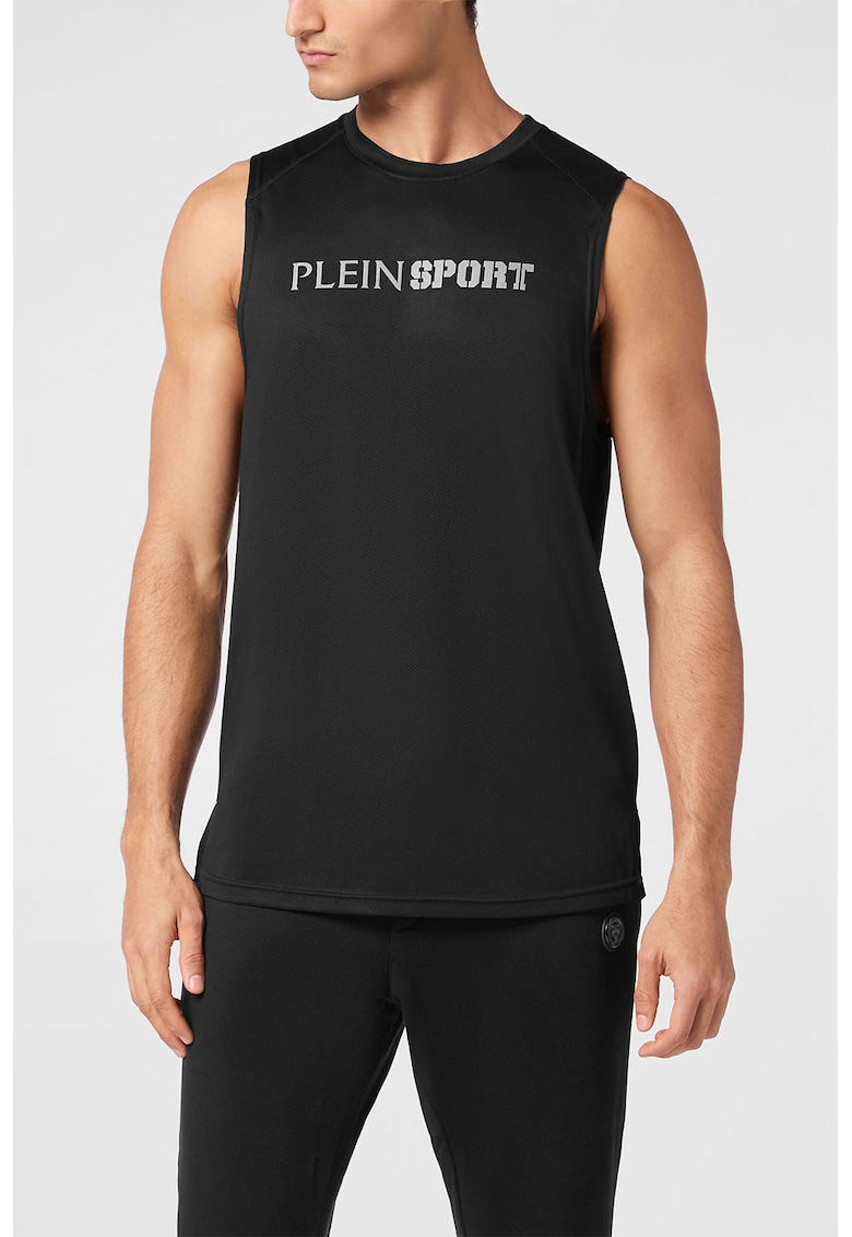 Oferte la Tricou fara maneci cu logo - Negru