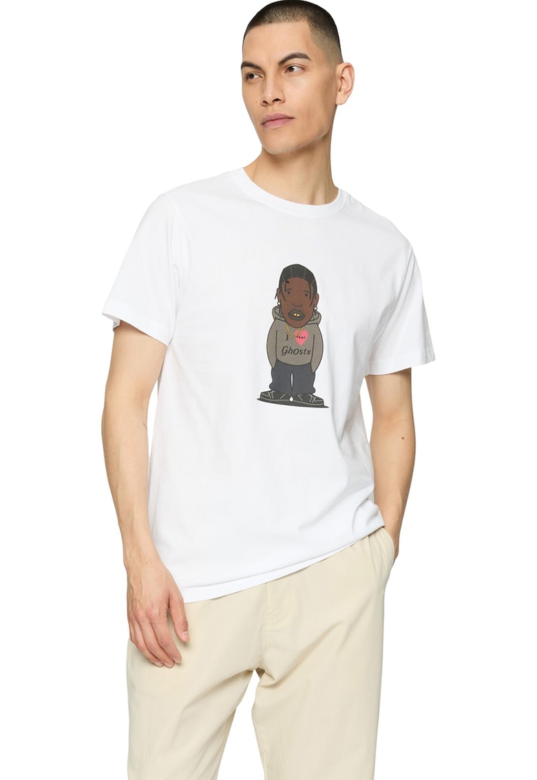 Oferte la Tricou cu imprimeu grafic - Alb/Maro/Gri
