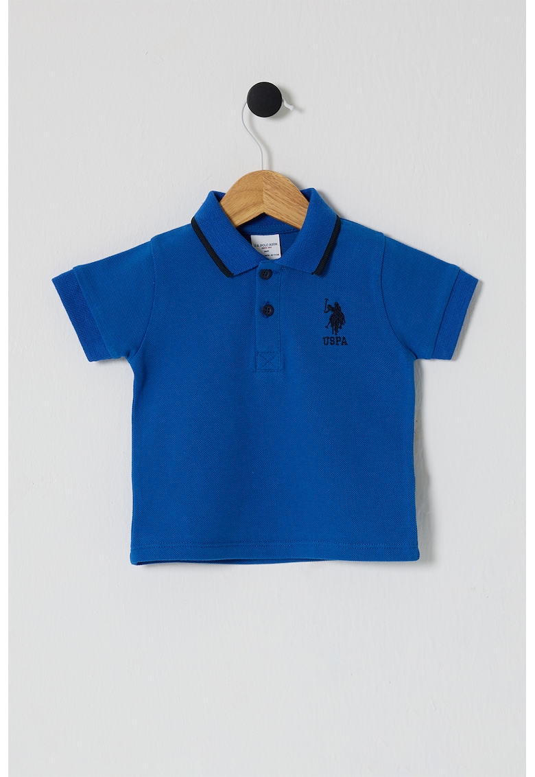 Oferte la Tricou polo de bumbac - Negru/Albastru royal