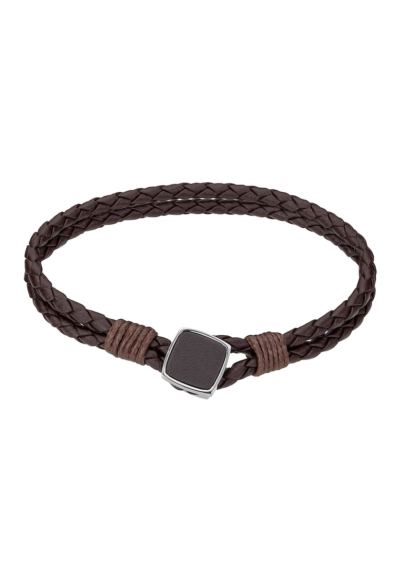 Oferte la Bratara de piele cu model - Maro inchis