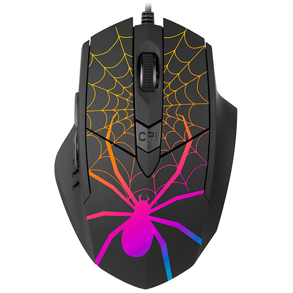 Oferte la Mouse Gaming cu Fir GAMEZONE Black Widow TRAMYS47360 6400DPI Iluminare RGB Negru