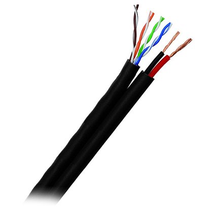 Oferte la Cablu UTP CAT.5 CCA siamez cu alimentare 2X1mm, rola 100m KAB3703