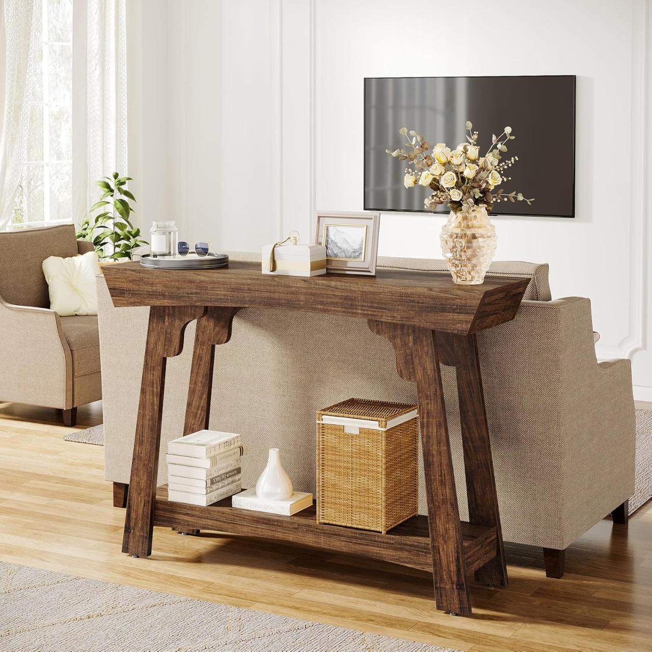 Oferte la MAM16 - Masa Consola, 105 cm, masuta hol, living, dining, dormitor - Maro