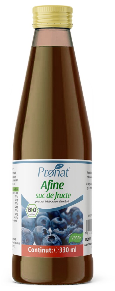 Suc din afine 100%, bio, 330ml Medicura