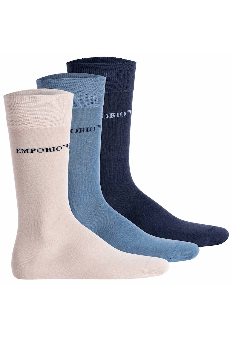 Oferte la Set de sosete lungi - 3 perechi - Albastru pastel/Alb fildes/Bleumarin