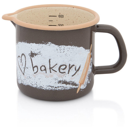 Oferte la Cana cu Cioc Bakery 0.8L Metal Emailat Diametru 10CM Maro/Bej