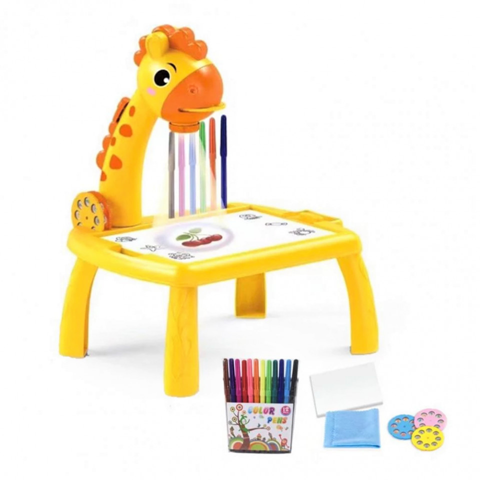 Oferte la Masuta pentru desen cu proiector si accesorii, galben (Culoare produse: galben)