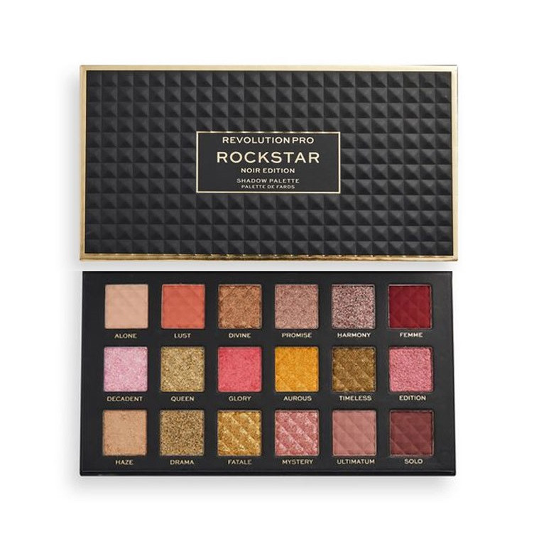 Oferte la Paleta farduri Makeup Revolution Pro - Shadow Palette Rockstar (Gramaj: 18 g, Concentratie: Paleta fard de pleoape, Culoare produse: Noir)