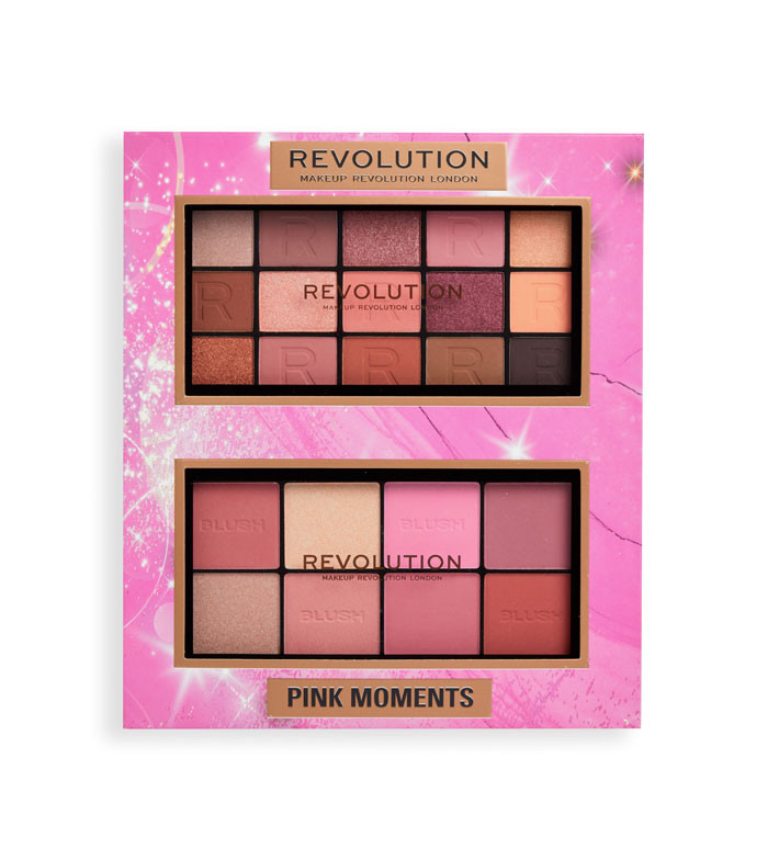 Oferte la Set paleta fard pentru ochi si fata Makeup Revolution Reloaded Pink Moments, 16 g