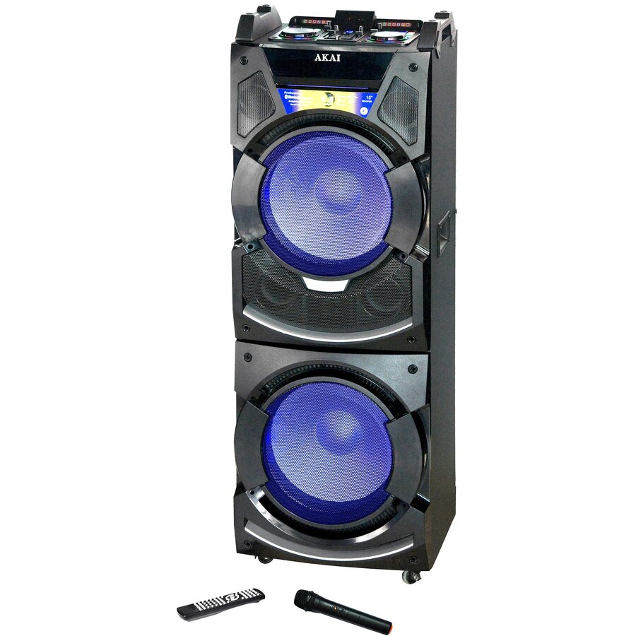 Oferte la Boxa activa fixa AKAI DJ-S5H, dual USB, card SD, Bluetooth, microfon wireless si telecomanda, 400W