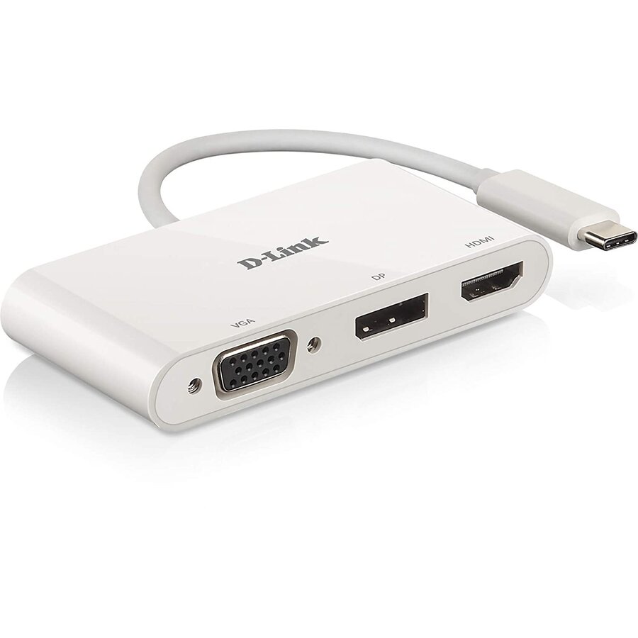 Sistem DUB-V310 3 ? In ? 1 USB ? C Video Adapter with HDMI & DisplayPort & VGA (white)