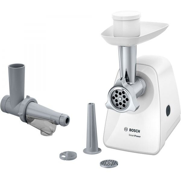 Oferte la Masina de tocat Bosch MFW2515W, 1,8 kg/min, 2 site:3.8/ 8 mm, Storcator rosii, Alb