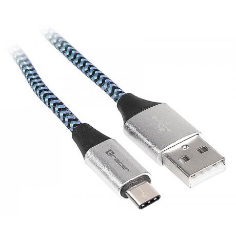 Oferte la Cablu de date Tracer, USB 2.0 - USB-C, 1m, Black-Blue