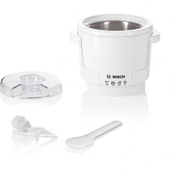 Oferte la Accesoriu pentru preparare inghetata Bosch MUZ5EB2, pentru modelele de roboti de bucatarie Bosch MUM5, 550 gr, Alb