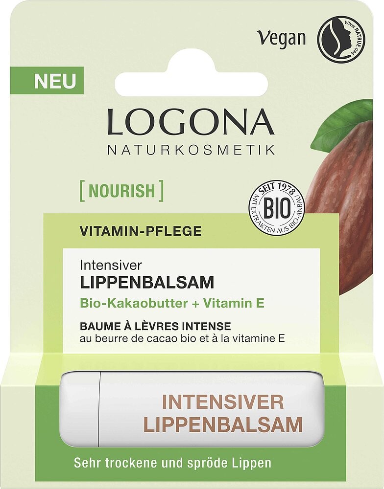 Oferte la Balsam bio de buze cu unt de cacao, 4,6g Logona