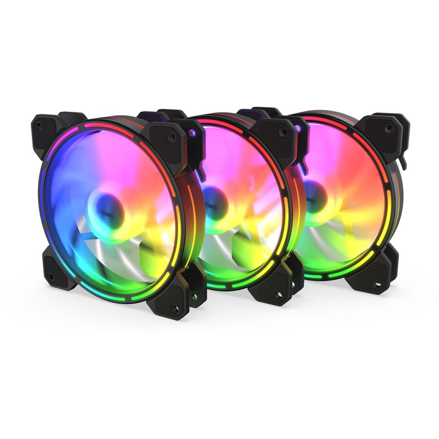 Oferte la Ventilator Carcasa x3 Lunar 120mm ARGB  Negru