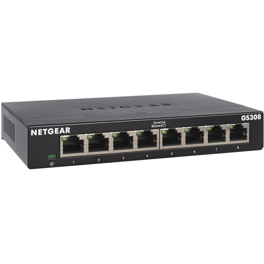 Oferte la Switch GS308-300PES  Unmanaged L2 Gigabit Ethernet (10/100/1000) Negru