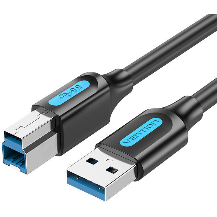 Oferte la Cablu de date COOBF, USB 3.0 la USB-B, 2A, 5 Gbps, 1m, Negru