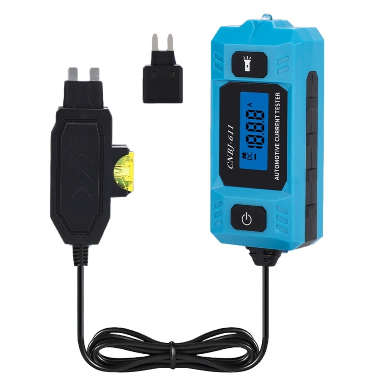 Oferte la Tester Curent Auto Techstar® CNPJ-611, Cu Afisaj LCD Iluminat, Detectie Sigurante, Precizie ±2%