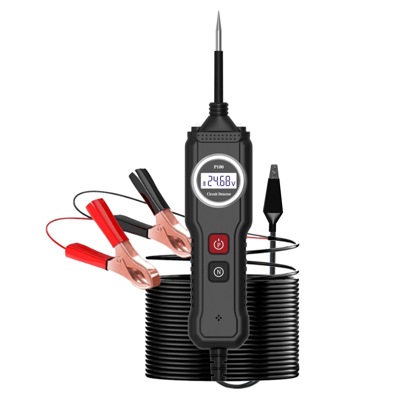 Oferte la Dispozitiv Profesional Testare Circuite Auto Techstar® YM-P100, Multimetru Inteligent cu Ecran LCD, 107V, Detectie Tensiune si Continuitate