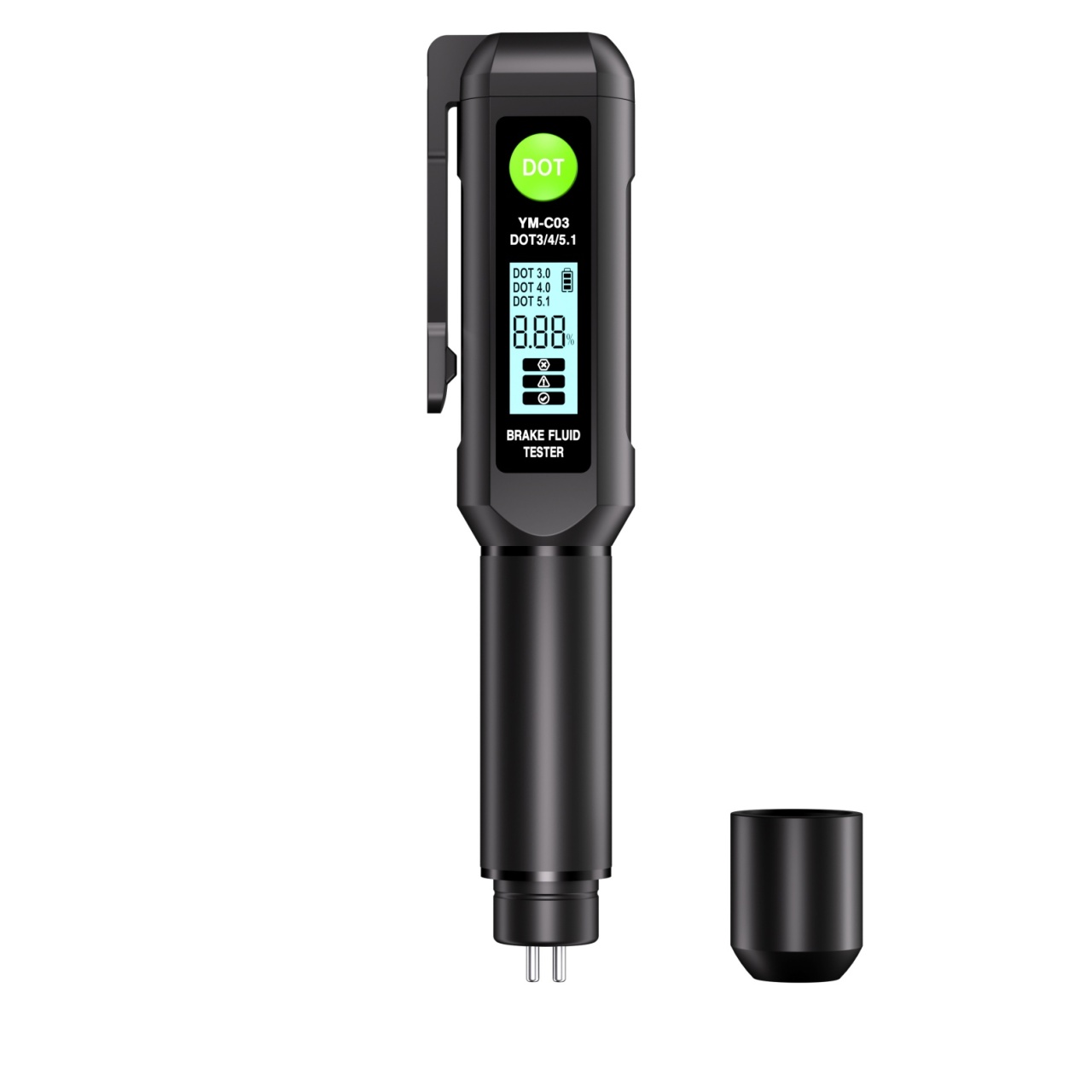 Oferte la Tester lichid de frana digital Techstar® YM-C03, afisaj LCD, alarma sonora, cu sonda metalica si display LEDDOT3/4/5.1