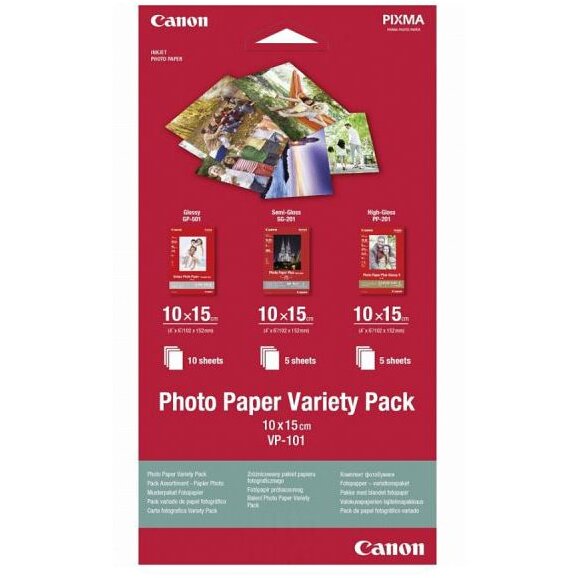 Oferte la HARTIE CERNEALA CANON VP-101 PHOTO VARIETY PACK 10X15CM