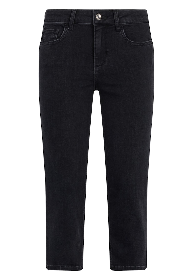 Blugi capri cu talie joasa - Negru