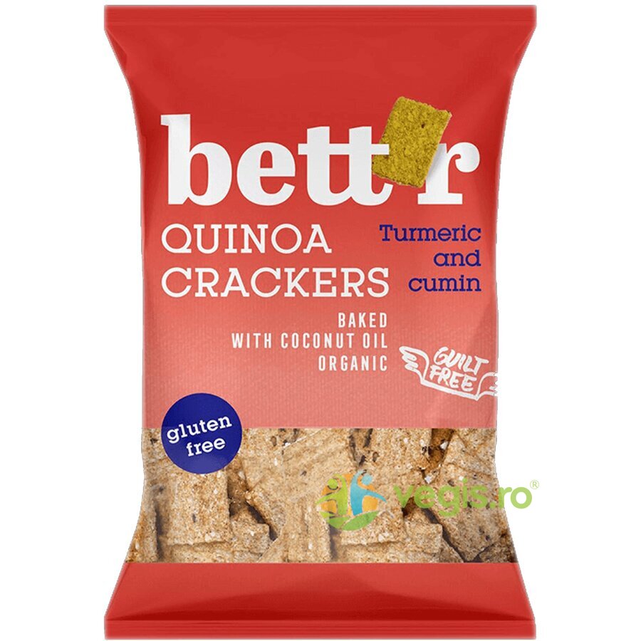 Oferte la Crackers din Quinoa cu Curcuma (Turmeric) si Chimion fara Gluten Ecologici/Bio 100g