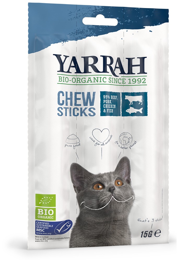 Oferte la Betisoare bio de mestecat pentru pisici, 3 buc (15g) Yarrah