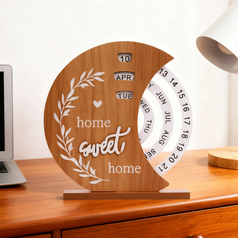Oferte la Calendar rotativ din lemn Home Sweet Home