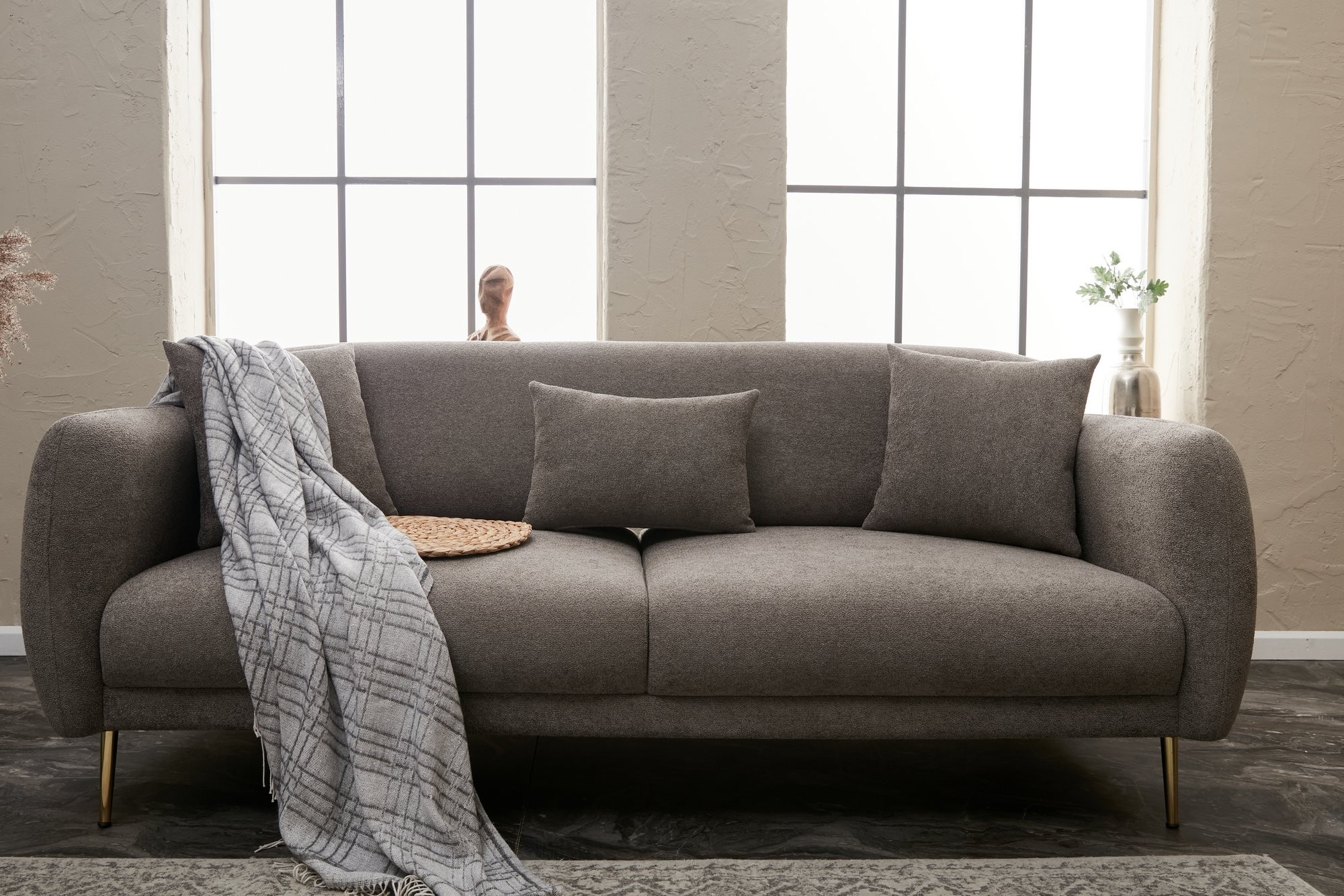 Oferte la Canapea Tapitata cu 3 Locuri Simena - Grey