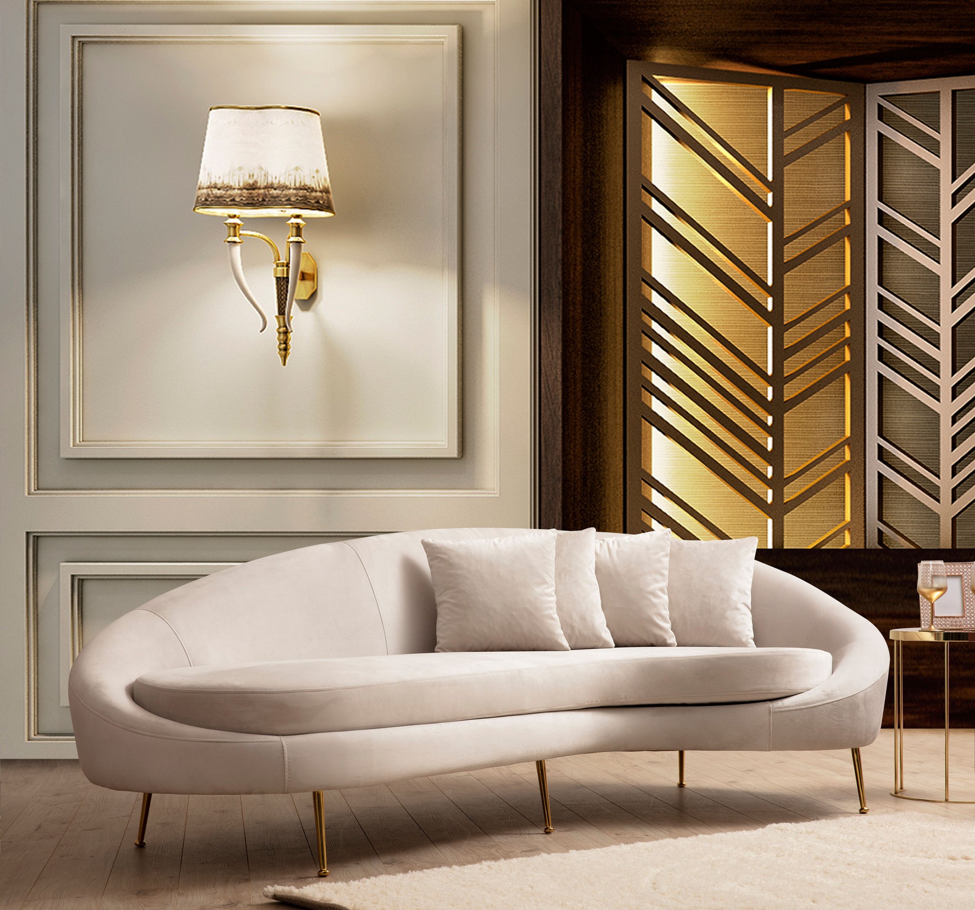 Oferte la Canapea Moderna cu 3 Locuri Eses Right - Beige 255 X 120 X 85