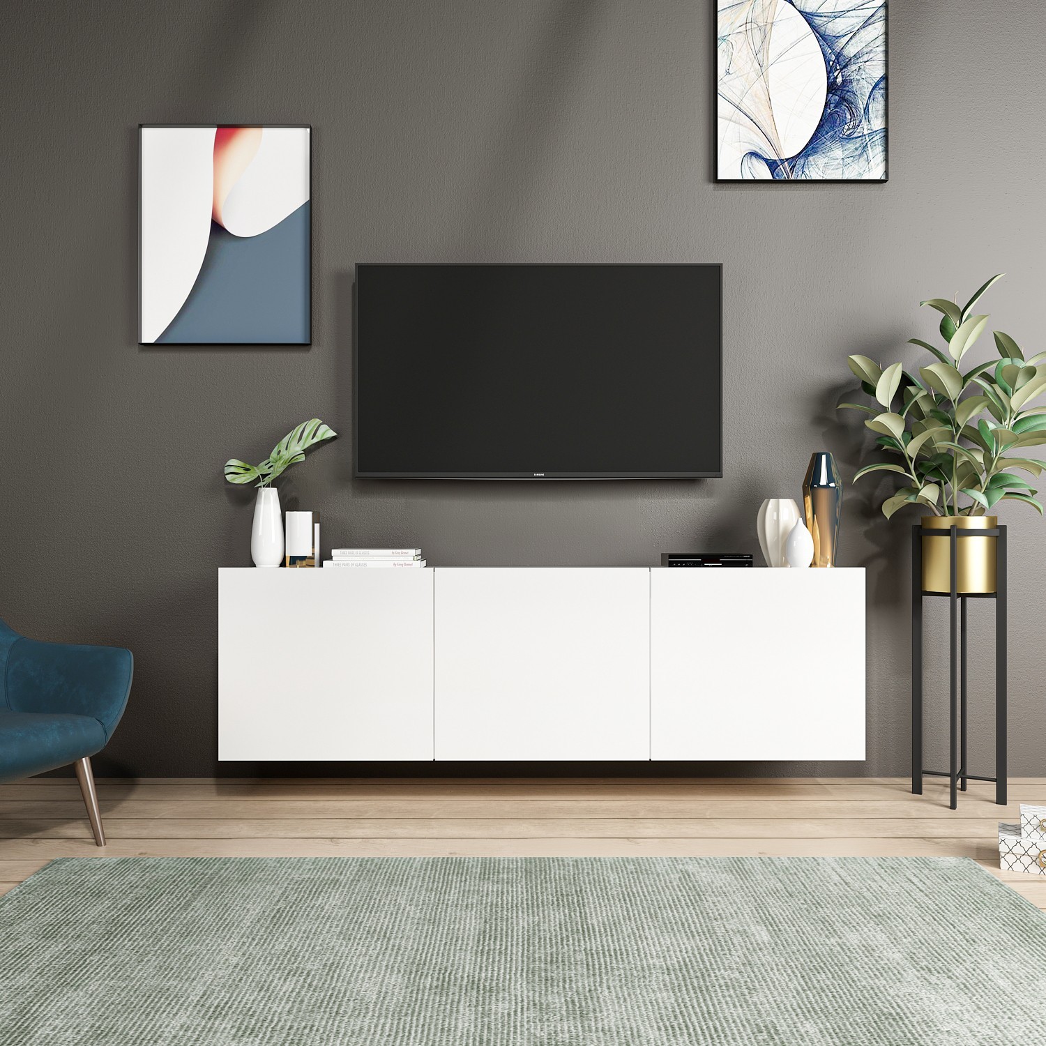 Oferte la Comoda TV Moderna 150 X 44 X 31 White