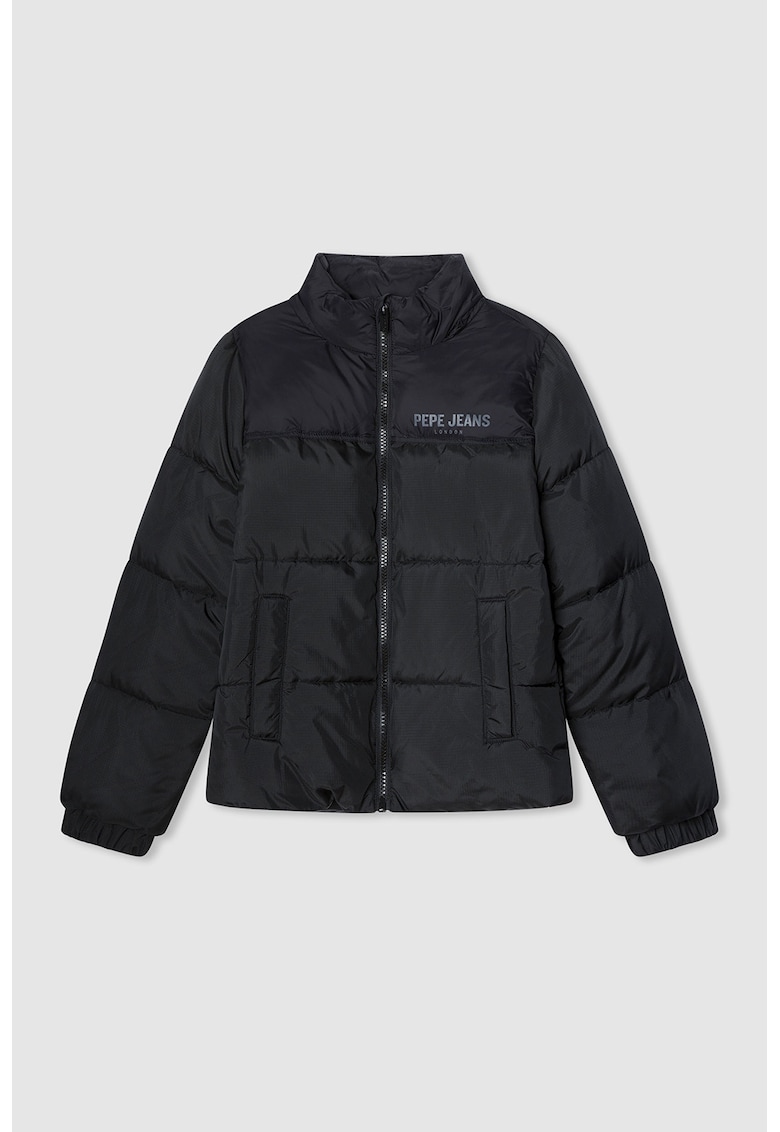 Jacheta cu logo si 2 buzunare laterale - Negru