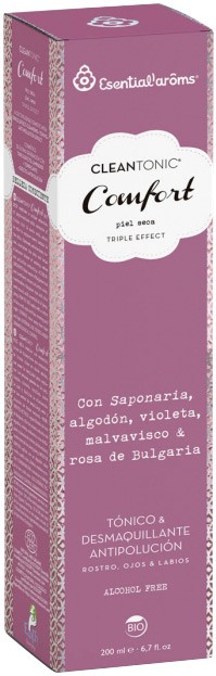 Oferte la Lotiune tonica si demachiant bio pentru fata, ochi si buze, Cleantonic Comfort, 200ml Esentialaroms