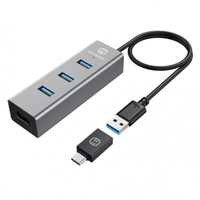 Oferte la Hub USB 4x USB-A 1x USB-A  Adaptor USB-C  5Gbit/s  Gri