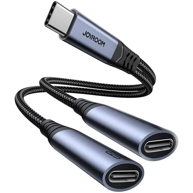 Cablu de date SY-C03, USB-C tata la 2x USB-C mama, Putere 60W, Negru