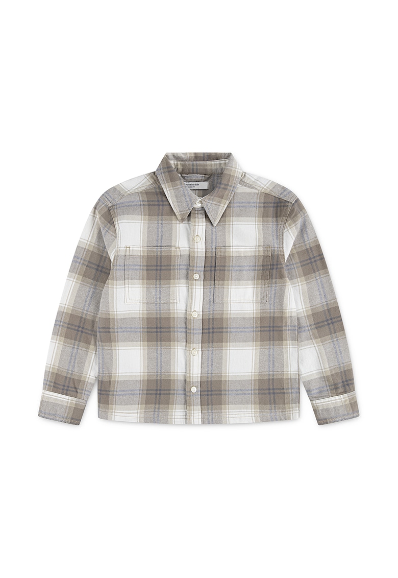 Oferte la Camasa de bumbac cu model in carouri - Maro taupe deschis/Alb murdar/Albastru