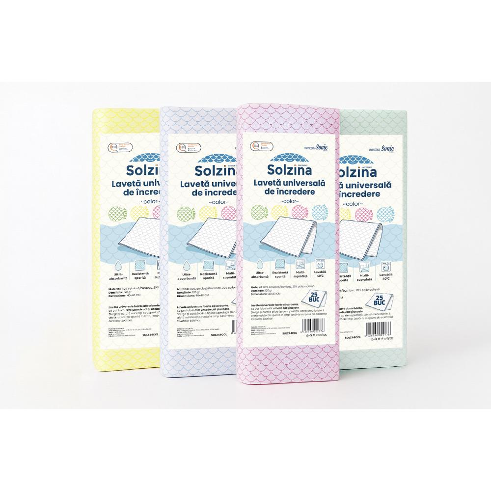 Oferte la Lavete universale Solzina, colorate, 40 x 40 cm, 25 buc/pac