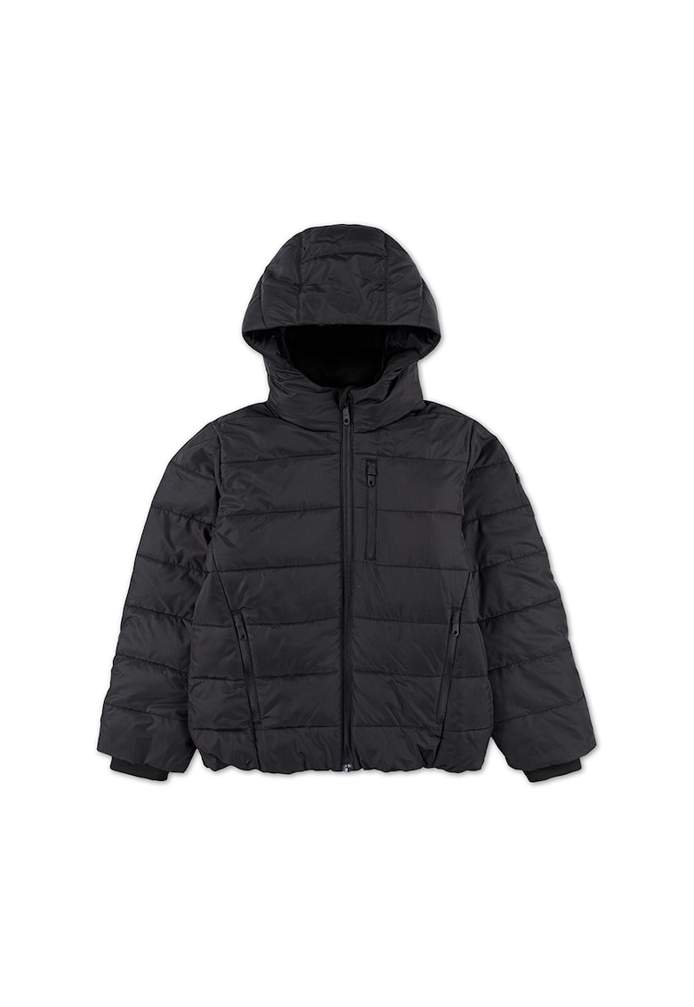 Oferte la Geaca cu fermoar si gluga - Negru stins