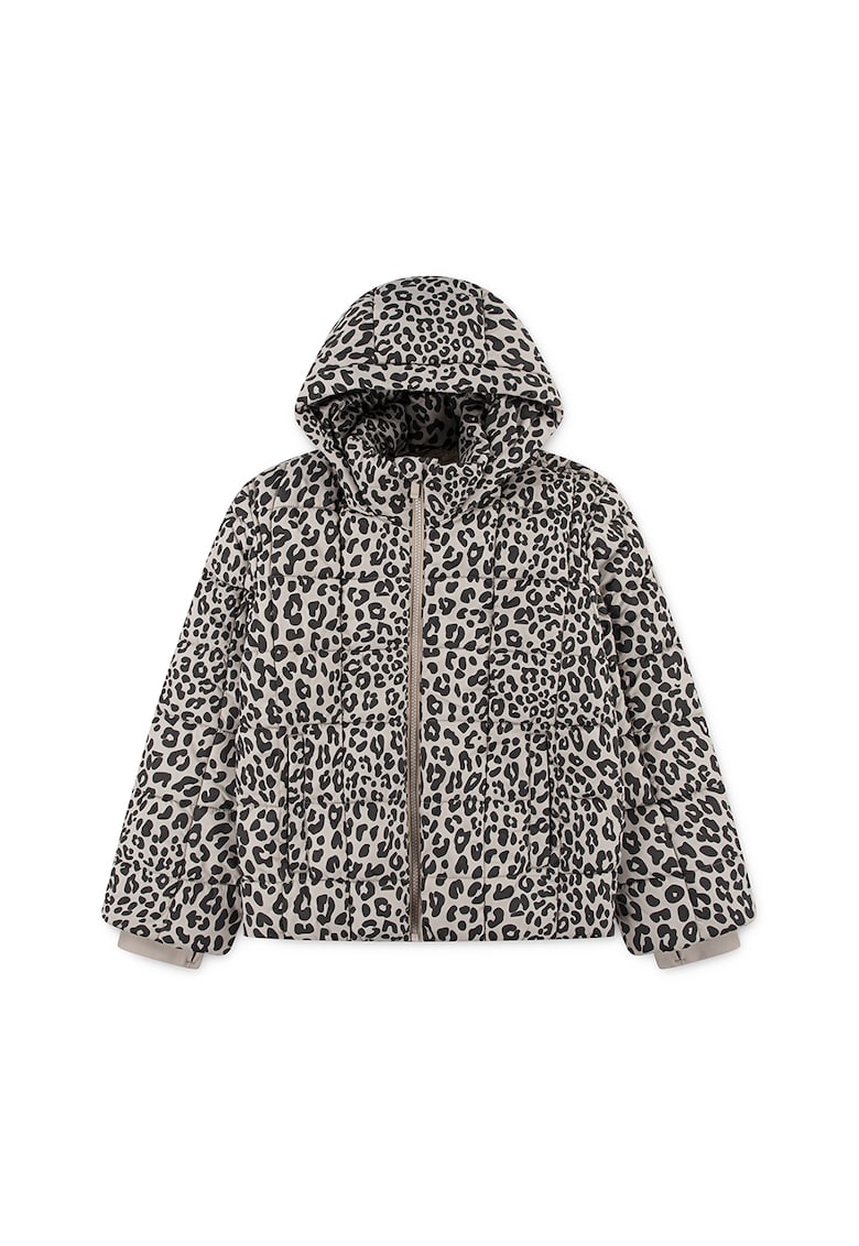 Oferte la Geaca cu model si fermoar - Negru/Maro taupe deschis