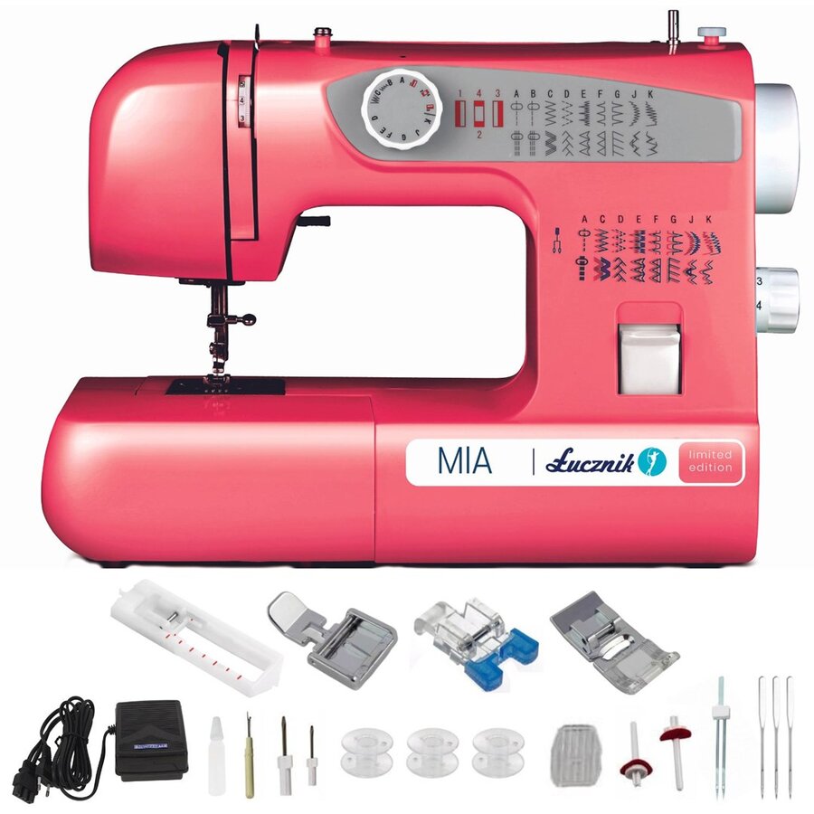 Oferte la Masina De Cusut Mia Semiautomata 38 Cusaturi 70W Roz