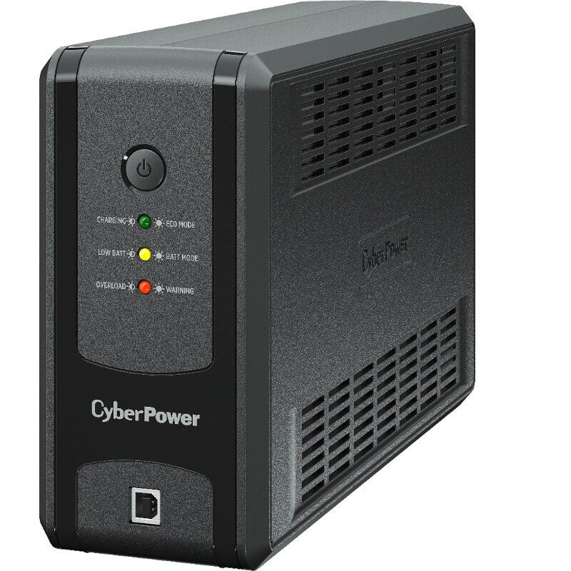 UPS CYBER POWER Line Int. cu management,  LED,   850VA/ 425W, AVR, 3 x socket Schuko, indicatie status cu LED, 1 x baterie 12V/5.5Ah, Backup 16 - 28 min, incarcare 8h, conector USB, combo RJ45, GreenPower, "UT850EG" (include timbru verde 3 lei)